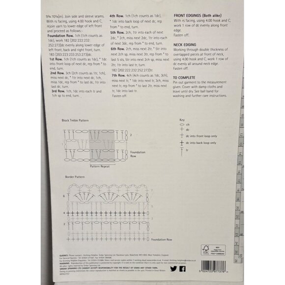 Sirdar Crochet Pattern 7737 Cotton DK Womens Cardigan - Picture 2 of 4